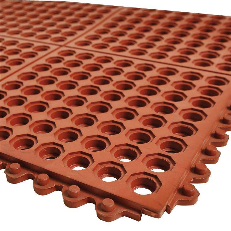 Gummi-Steckmatte 900x900x14mm rot NBR/SBR-0