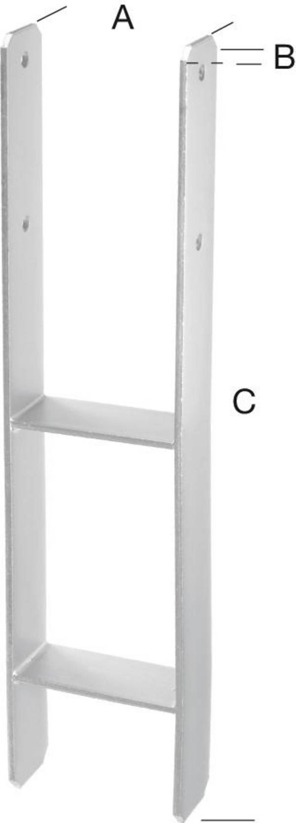 H-Pfostenträger tzn 101 Stärke 5,0mm CE - Artikel: 4053569231145