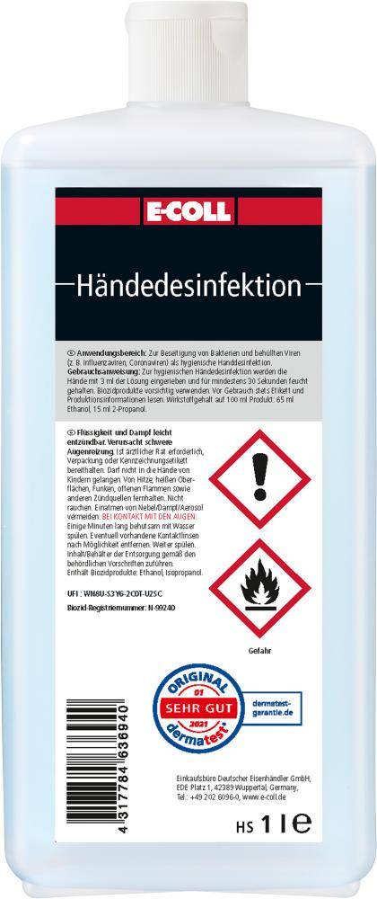 E-COLL Händedesinfektion 1l-0