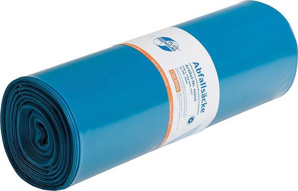 Kunststoffsack Premium 89660 Farbe blau Inhalt 120 l Breite 700 mm Höhe 1100 mm Stärke 82 my Verpackung Rolle á 25 St Ei