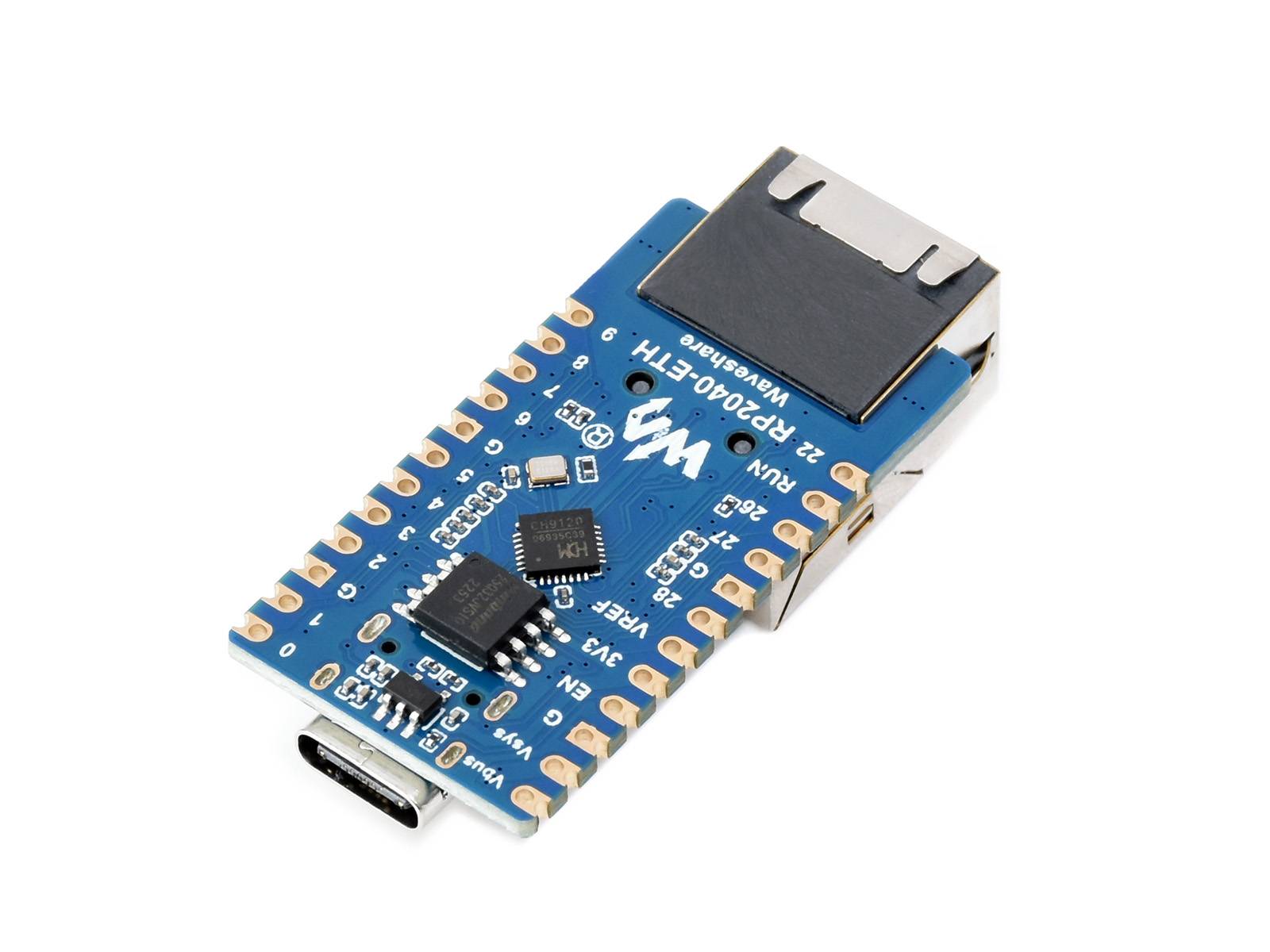 WaveShare RP2040-ETH Mini Development Board, RP2040 Ethernet Port Module-2