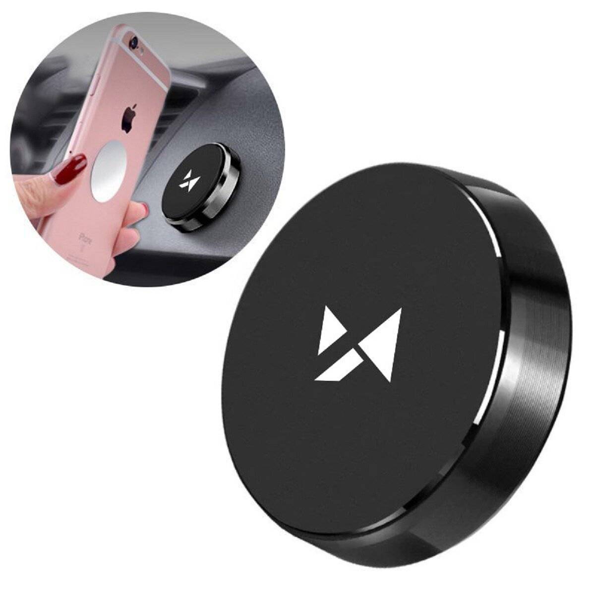 Wozinsky selbstklebende magnetische KFZ-Halterung Auto-Armaturenbretthalterung Schwarz (WMH-02)-1