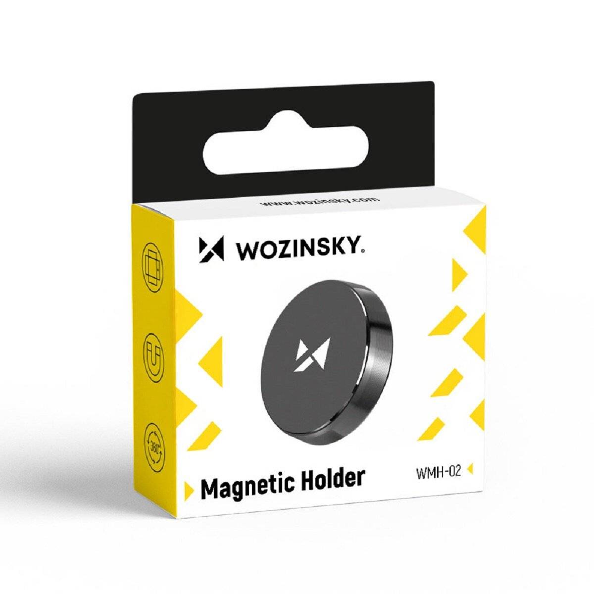 Wozinsky selbstklebende magnetische KFZ-Halterung Auto-Armaturenbretthalterung Schwarz (WMH-02)-4
