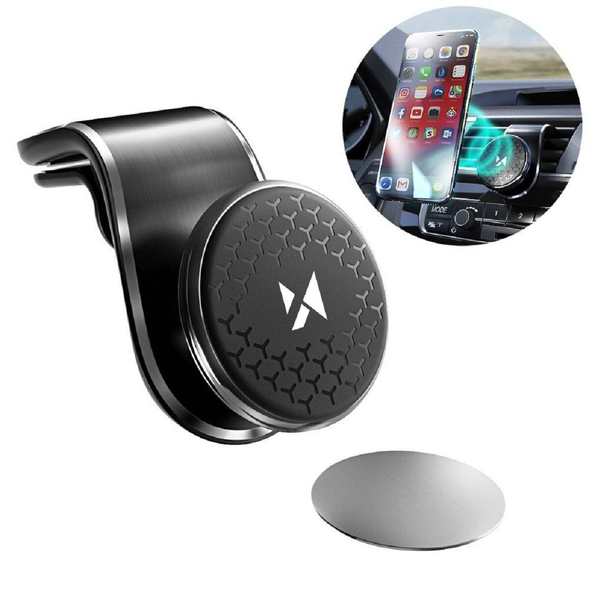 Wozinsky Magnethalterung für den Autogrill / Lüftungsgitter 360 Schwarz (WMH-03)-1
