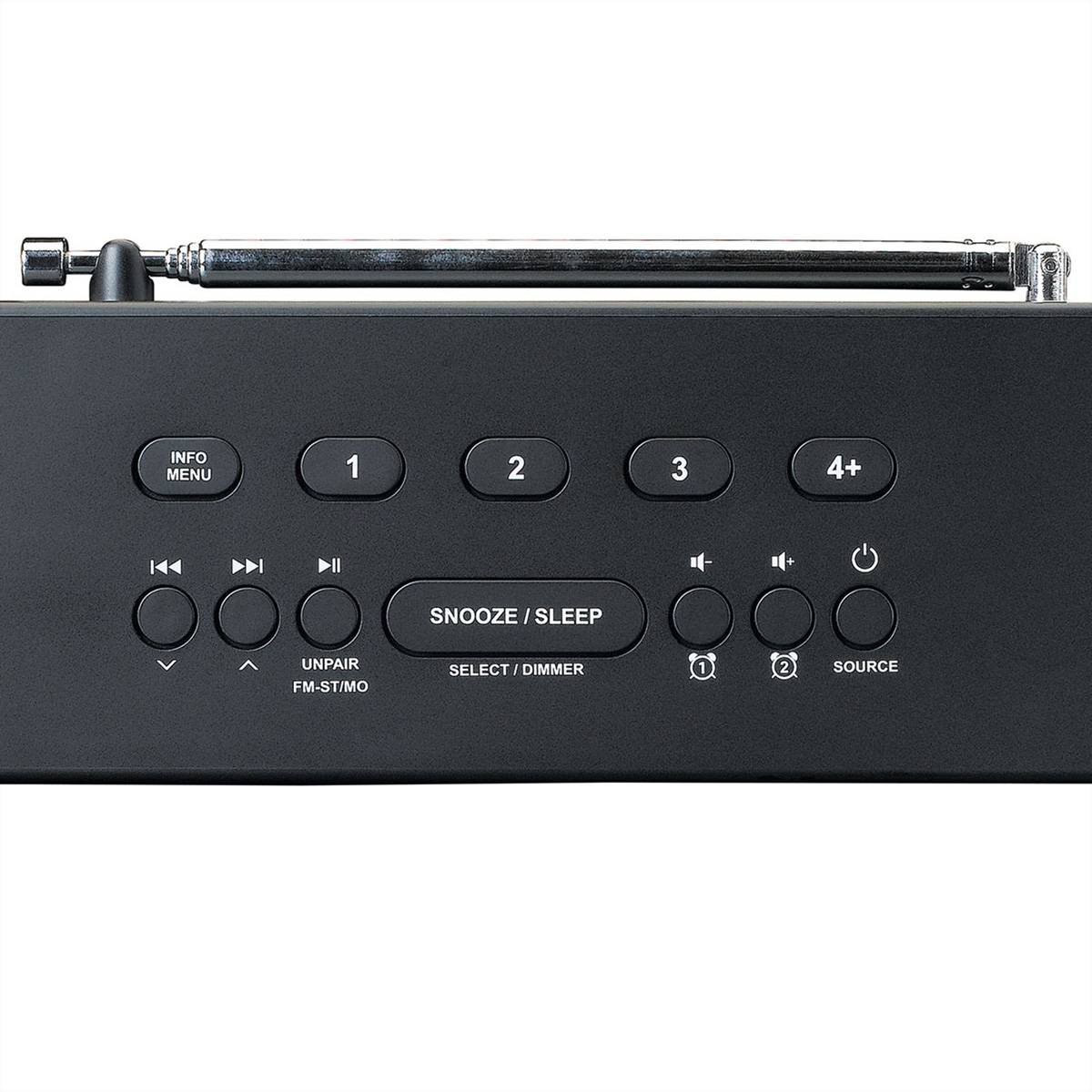 Lenco DAB+ Radiowecker CR-640BK, DAB+, Schwarz-1
