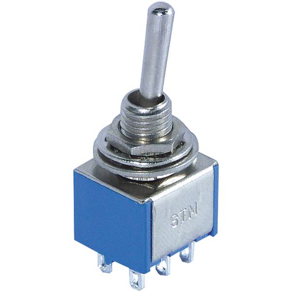 Miniatur-Kippschalter McPower, 250V/3A, 6-polig, 2 Stellungen: EIN / EIN