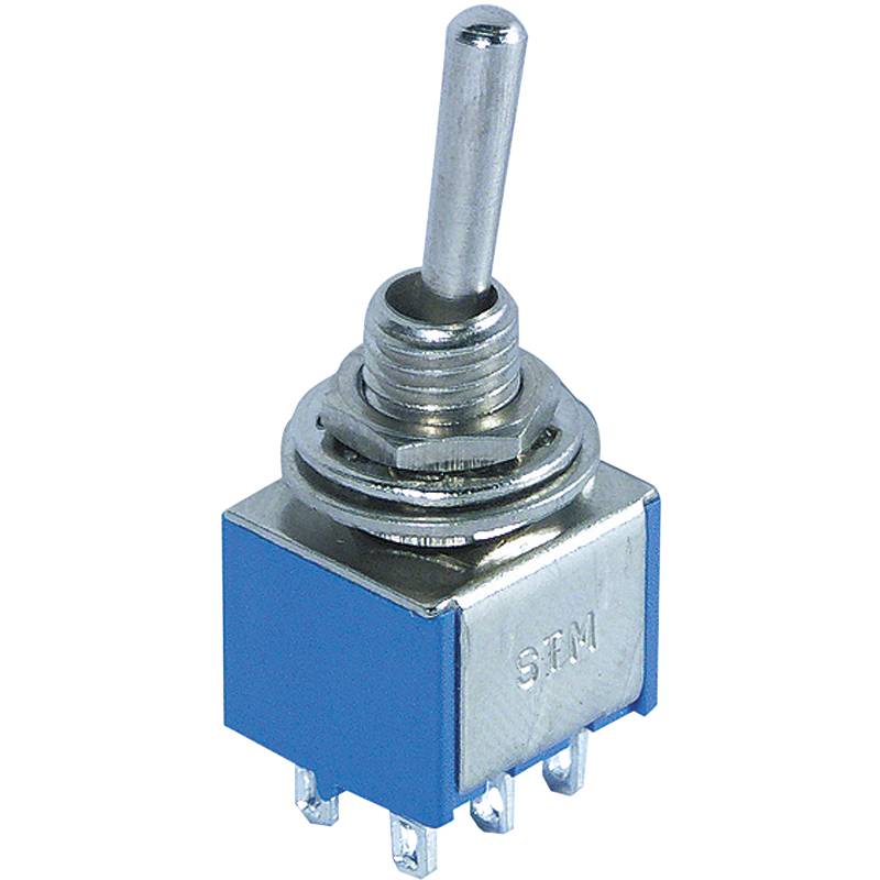 Miniatur-Kippschalter McPower, 250V/3A, 6-polig, 3 Stellungen: EIN / AUS / EIN-0