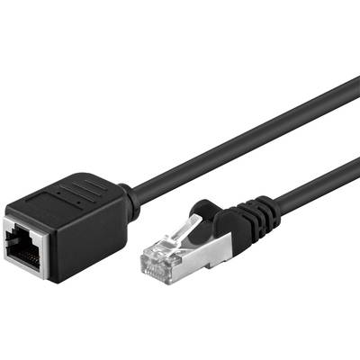 Goobay 91884 CAT 5e Netzwerkkabel Verlängerung F/UTP 100 MHz RJ45 Stecker CU Ethernet LAN Kabel verlängern Schwarz 5m