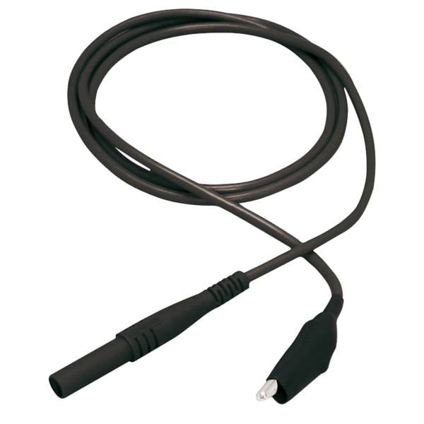 Messleitung, 4mm Sicherheitsstecker - Krokodilklemme, 100cm, schwarz