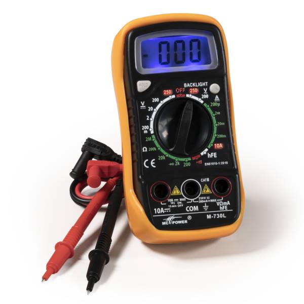 Digitalmultimeter McPower "M-730L", DataHold-Funktion, Beleuchtung