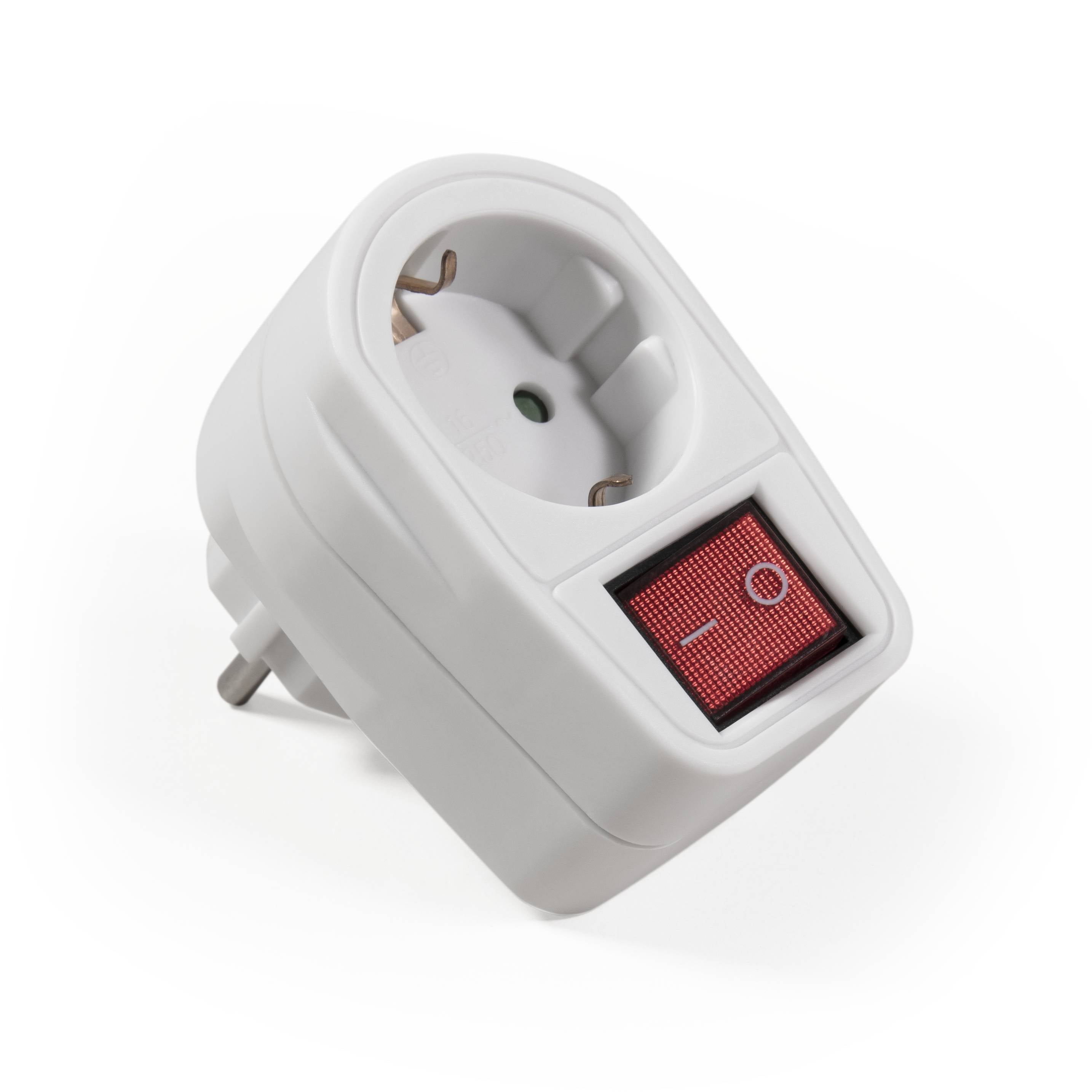 Steckdosenadapter McPower mit Schalter, 230V/3500W, 2-poliger AN/AUS Schalter-0