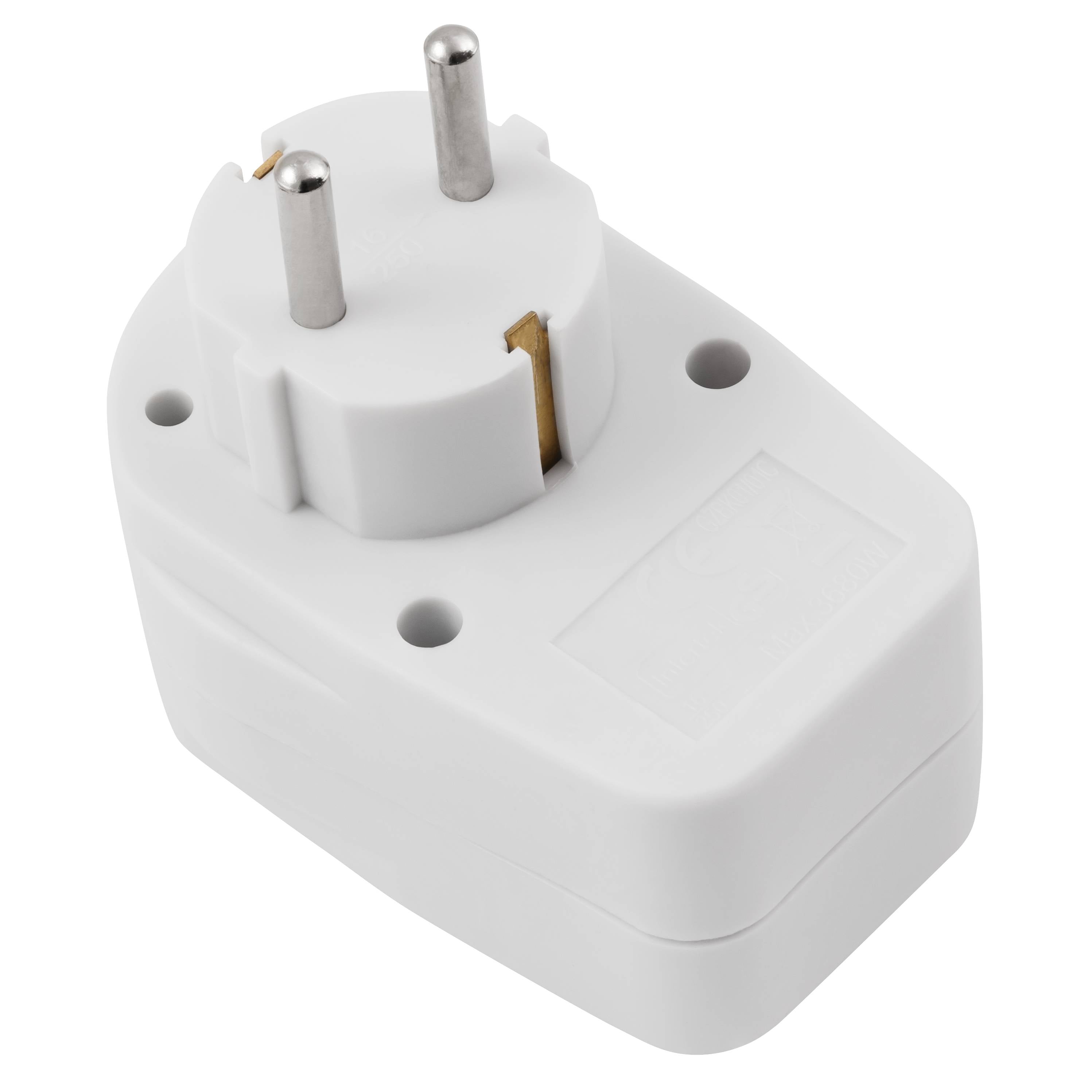 Steckdosenadapter McPower mit Schalter, 230V/3500W, 2-poliger AN/AUS Schalter-4