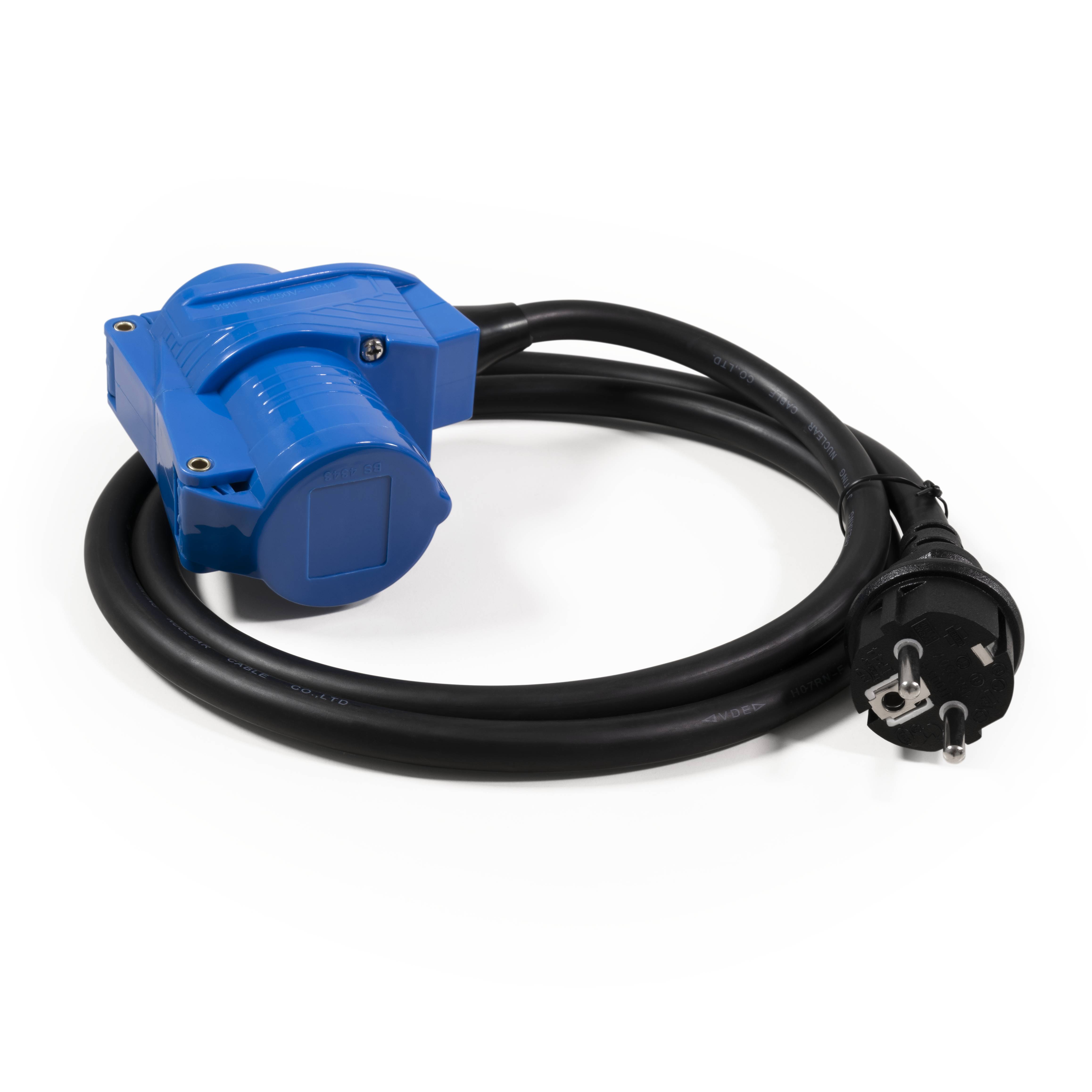 CEE-Adapter auf Schutzkontakt-Stecker McPower, 1,5m H07RNG 3G2,5, 230V, IP44-0