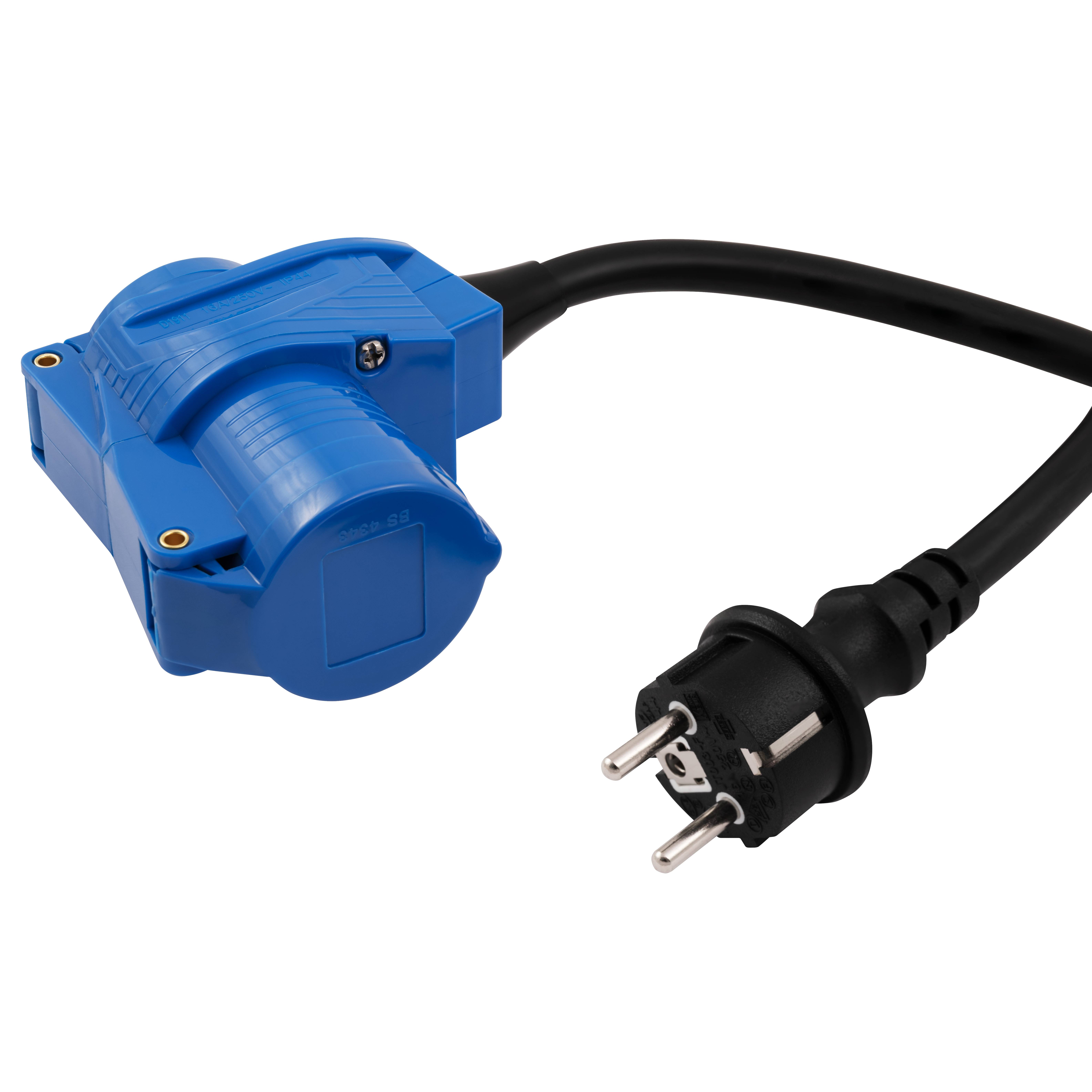 CEE-Adapter auf Schutzkontakt-Stecker McPower, 1,5m H07RNG 3G2,5, 230V, IP44-1