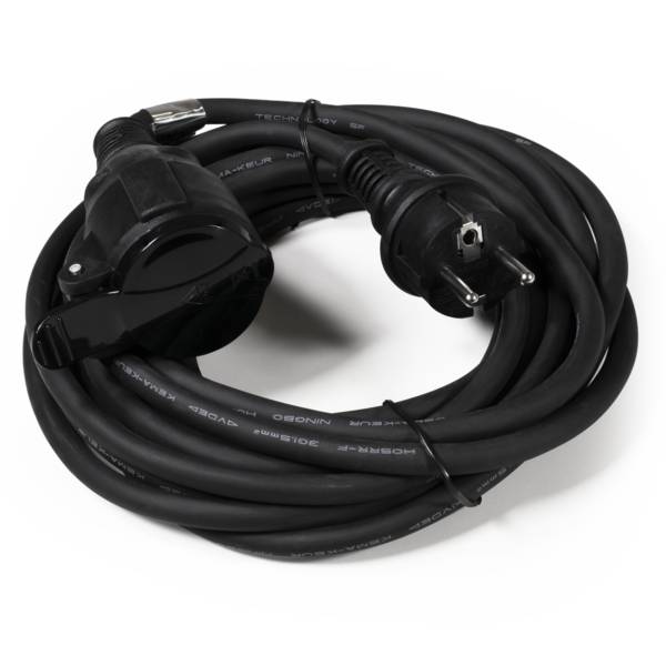 McPower - Verlängerungskabel 5m, 3x1,5mm², IP44, schwarz