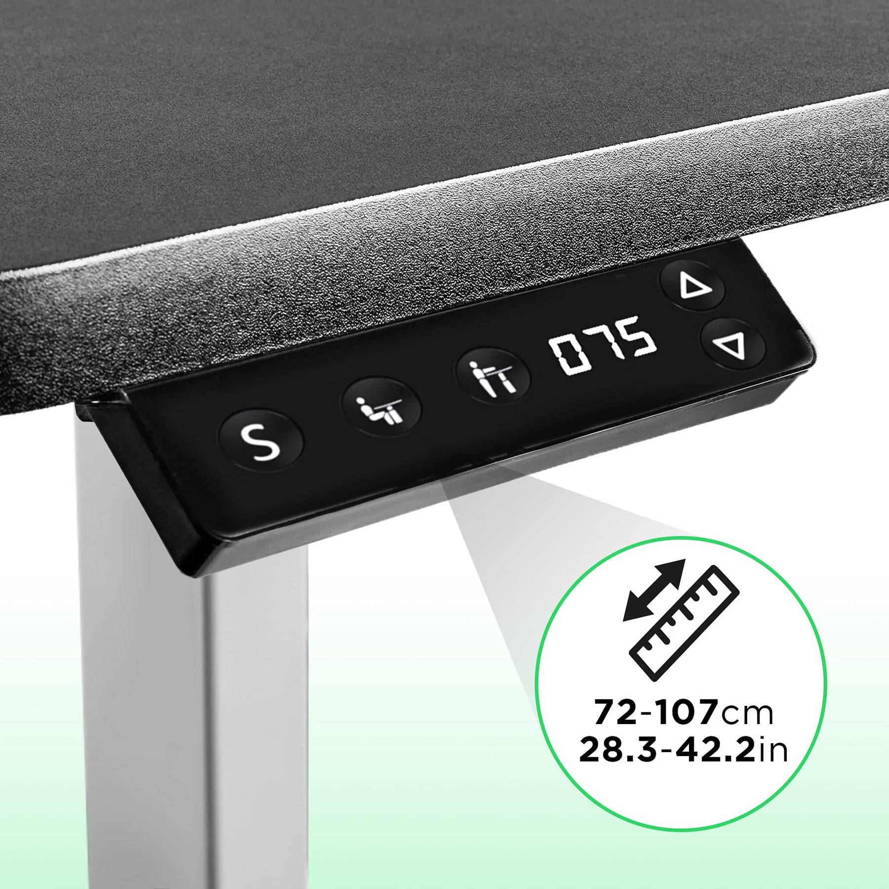 Duronic TM12 GY Schreibtisch Tischgestell | Elektrisch höhenverstellbar bis 120 cm | Gestell für Tischplatten bis 140 cm-2