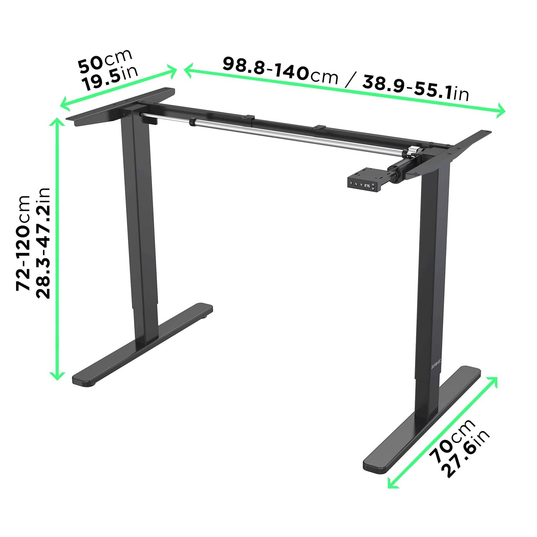 Duronic TM12 BK Schreibtisch Tischgestell | Elektrisch höhenverstellbar bis 120 cm | Gestell für Tischplatten bis 140 cm-1