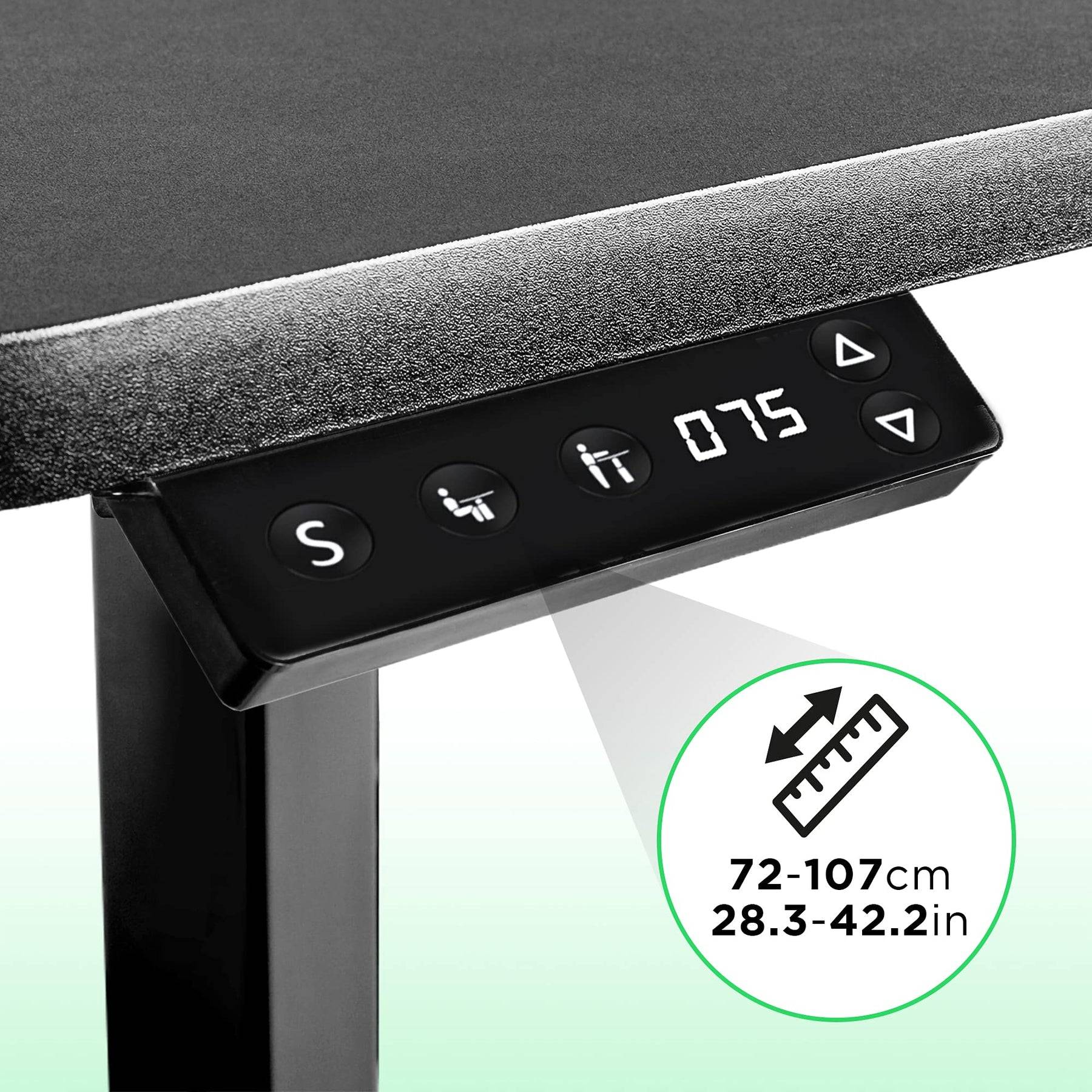 Duronic TM12 BK Schreibtisch Tischgestell | Elektrisch höhenverstellbar bis 120 cm | Gestell für Tischplatten bis 140 cm-2