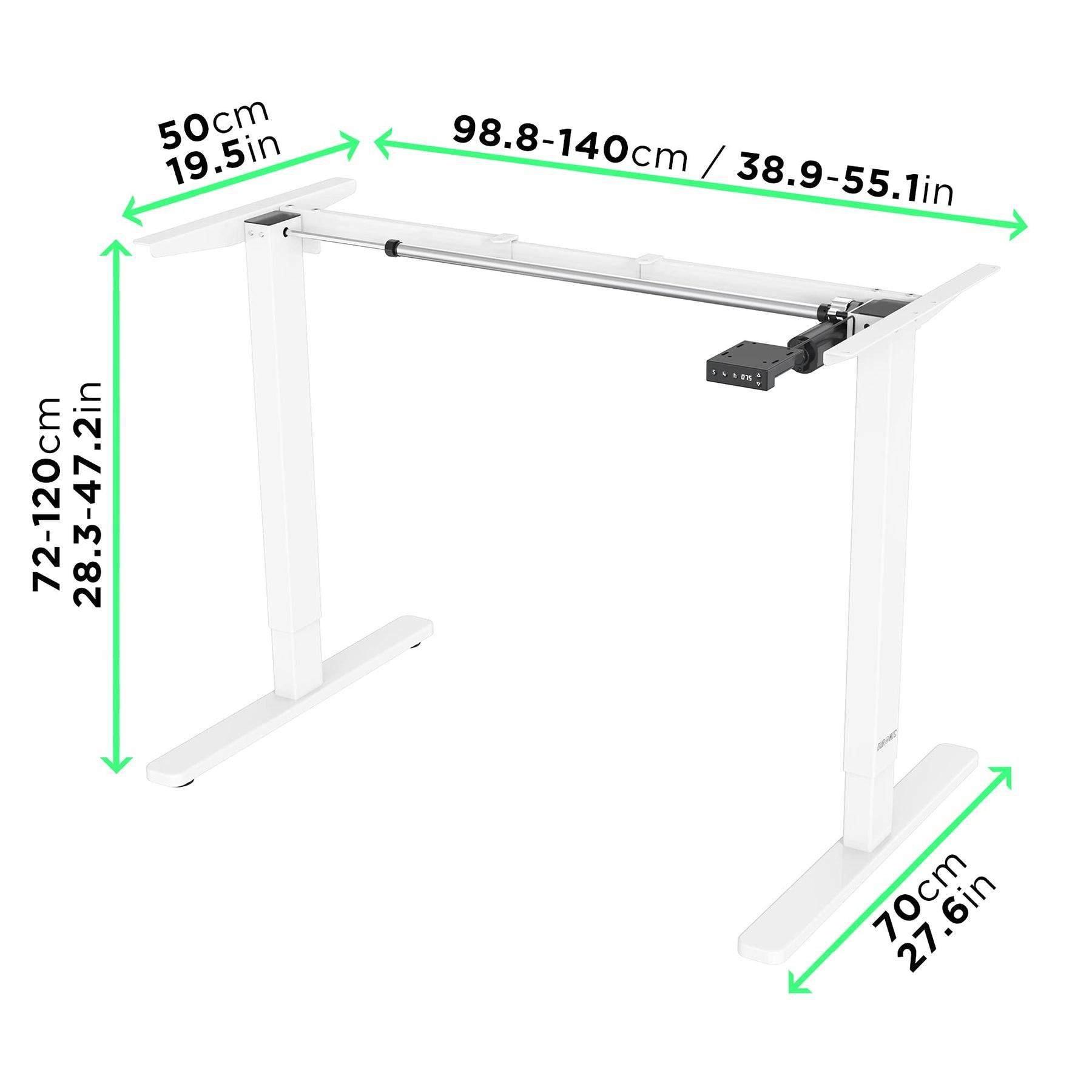 Duronic TM12 WE Schreibtisch Tischgestell | Elektrisch höhenverstellbar bis 120 cm | Gestell für Tischplatten bis 140 cm-1