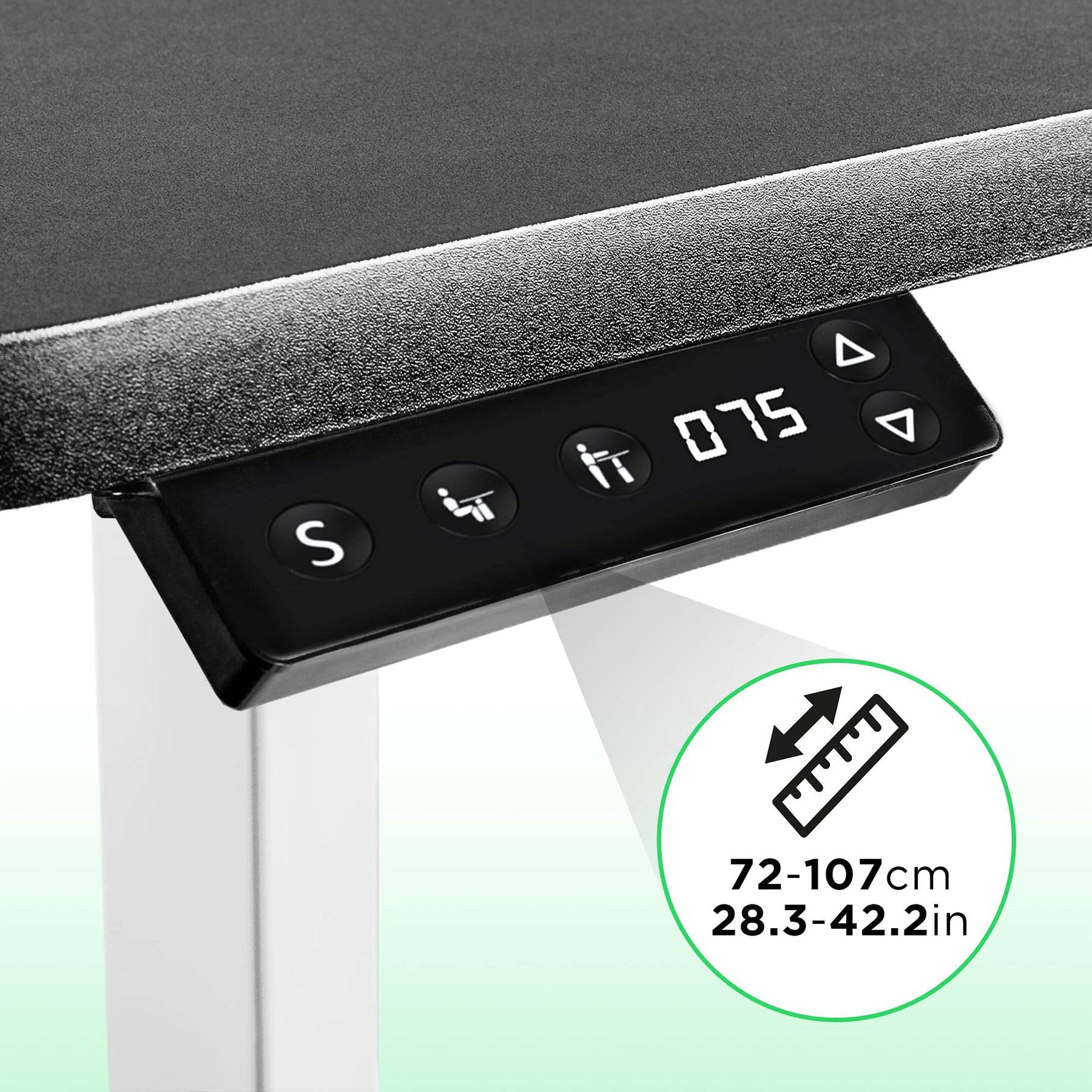 Duronic TM12 WE Schreibtisch Tischgestell | Elektrisch höhenverstellbar bis 120 cm | Gestell für Tischplatten bis 140 cm-2
