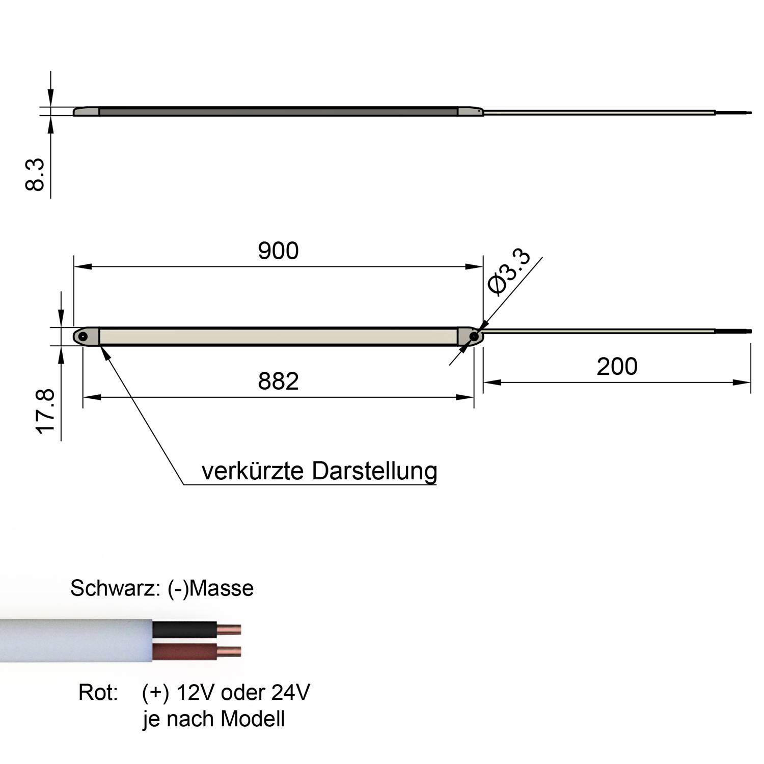 INTERA sensor PIR- 24V LED-Innenraumleuchte - 900mm-2