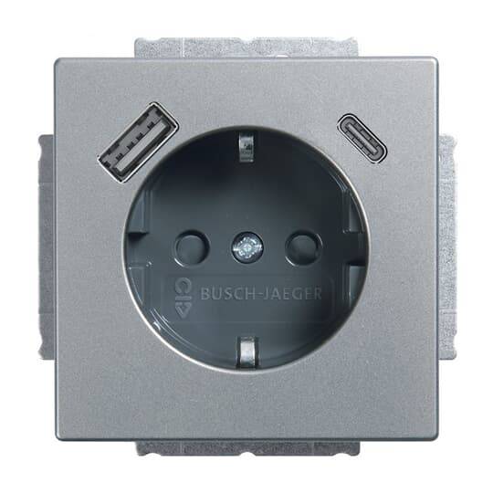 USB-Steckdose SCHUKO 20 EUCB2USBAC-866 A+C-0