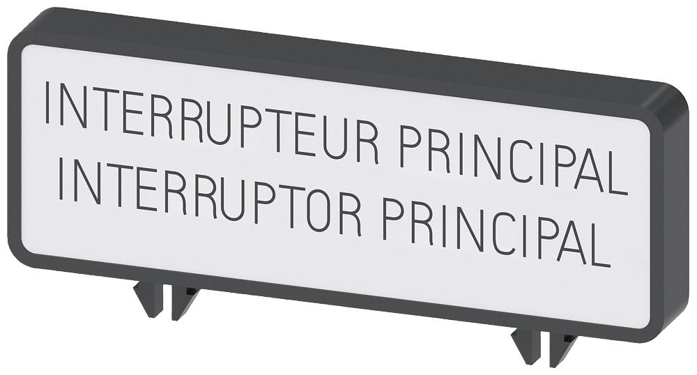 Zusatzschild, FR/ES "Interrupteur General/ Interruptor Principal" , Zubehör für Lasttrennschalter 3LD3-0