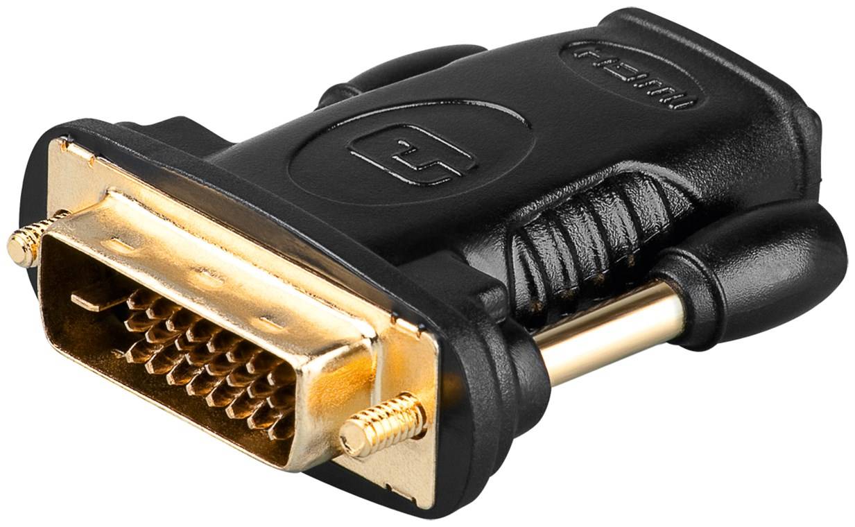 Goobay 68931 HDMI auf DVI D Adapter / WQXGA 2560×1600 @ 60 Hz / HDMI Buchse auf DVI D Stecker Dual-Link 24+1 pin Schwarz