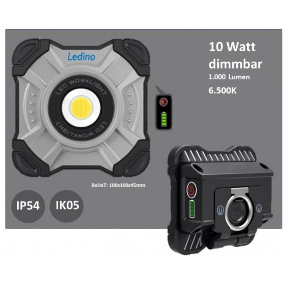 Ledino LED Akku-Handleuchte Schönau, 10 W, 1.000 lm-2