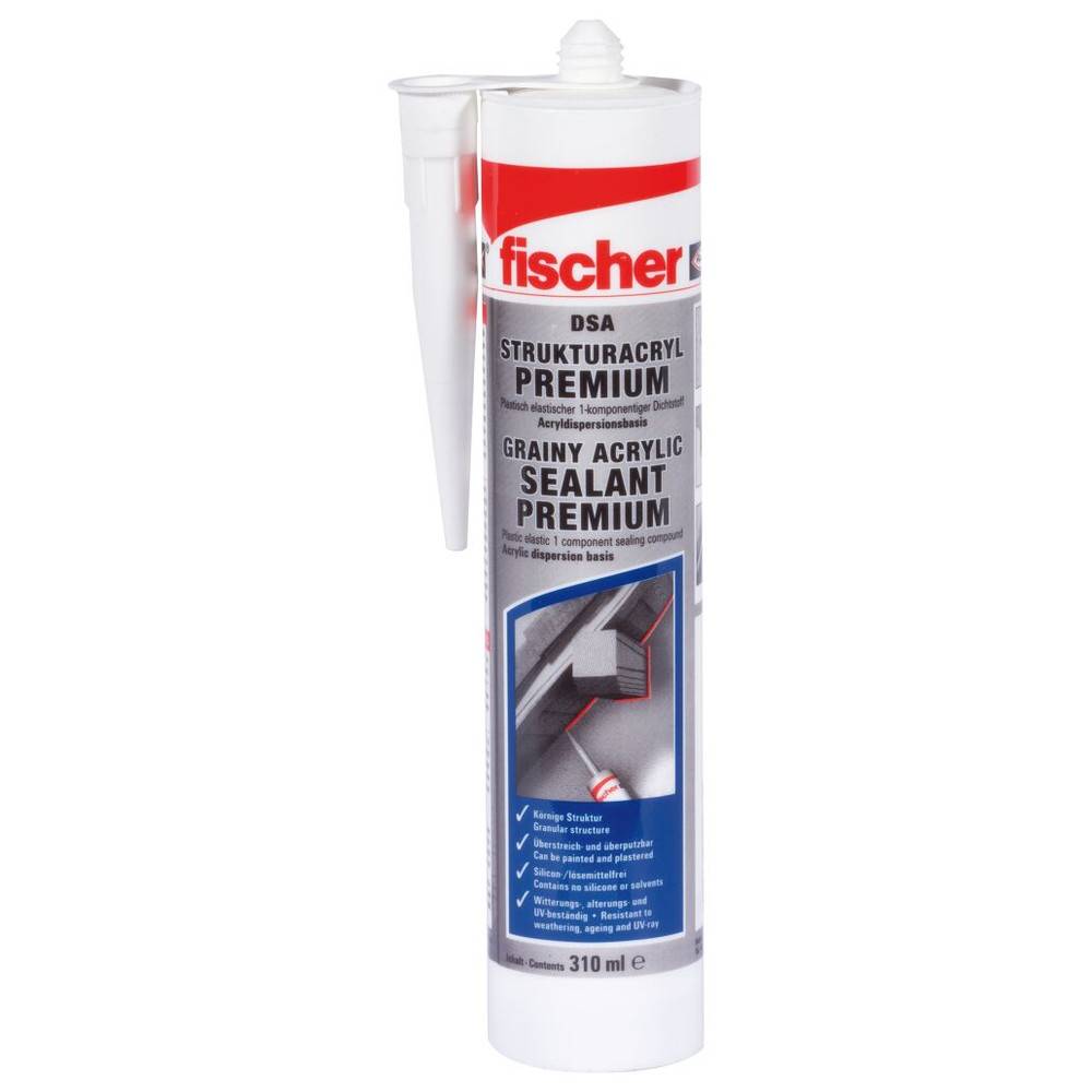 Fischer Deutschl. Strukturacryl 310ml weiß RAL9003 DAS W 310 ml, g-0