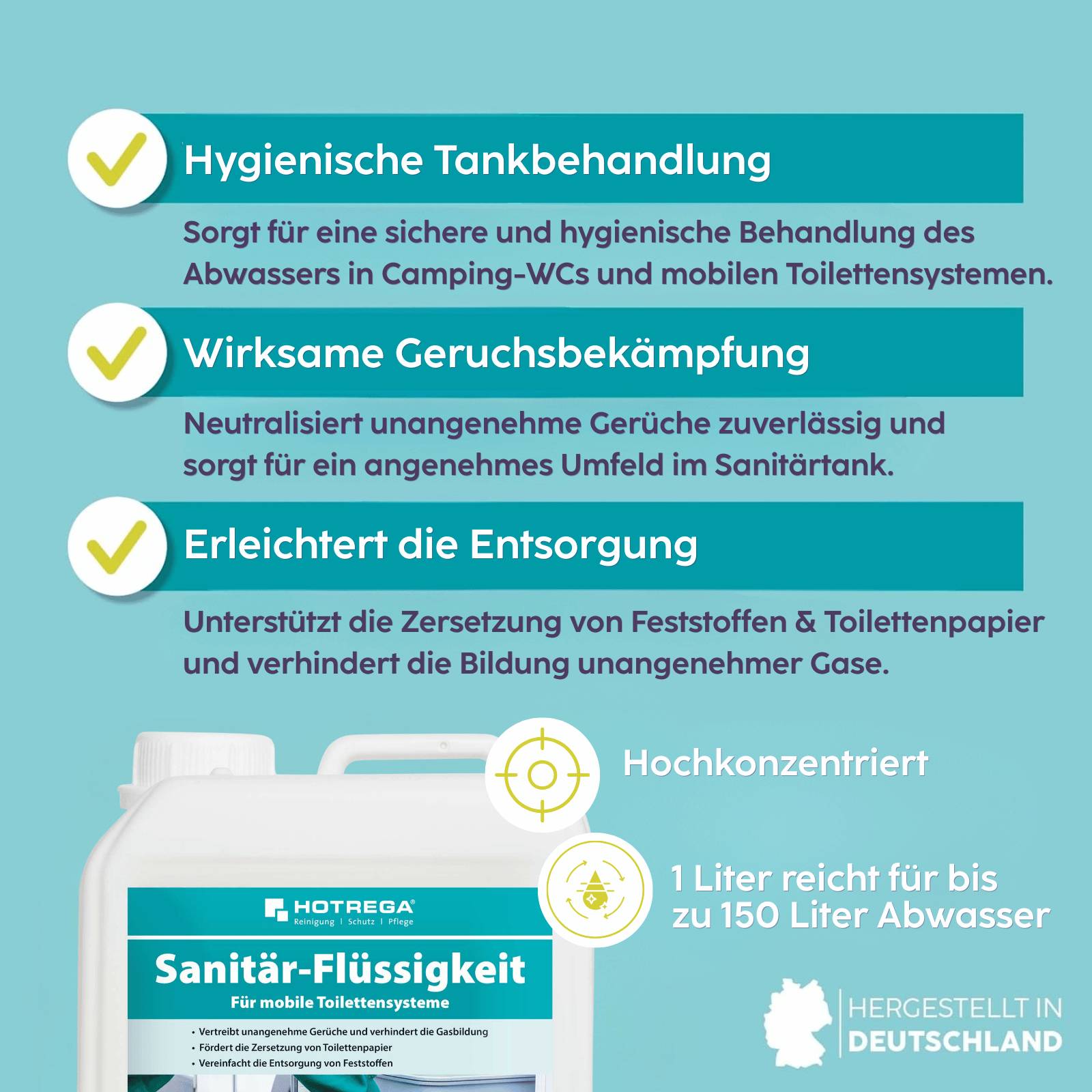 HOTREGA Campingtoiletten Sanitärflüssigkeit 2 L-1