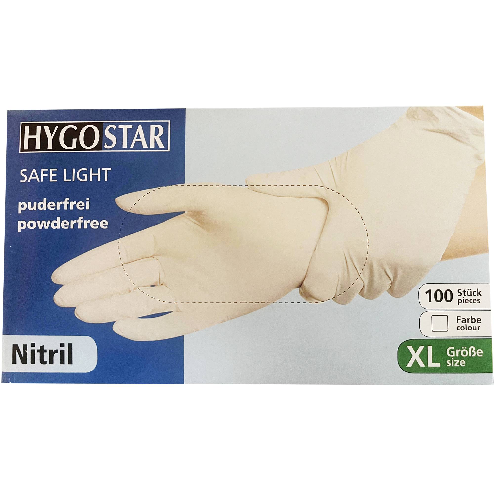 Hygostar Nitril Handschuhe Safe Light WEISS, puderfrei (100er Box)-0
