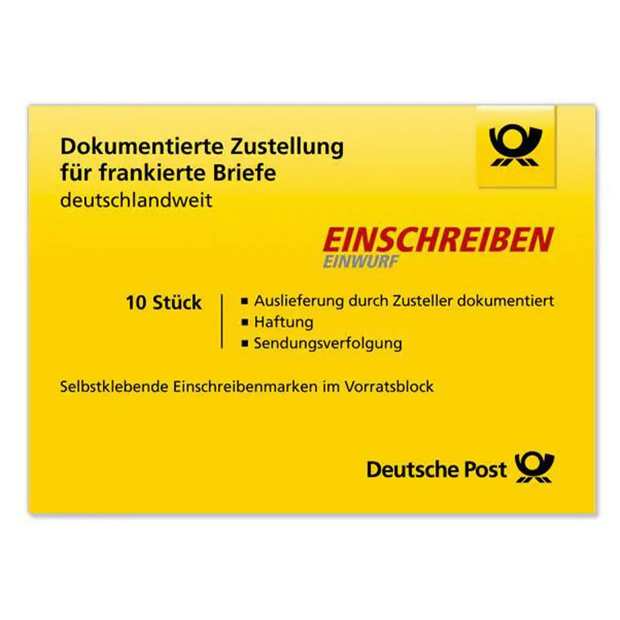 NEUTRALWARE 161036800 Briefmarke Einschreiben/E inwurf national 10St. Frankie-0