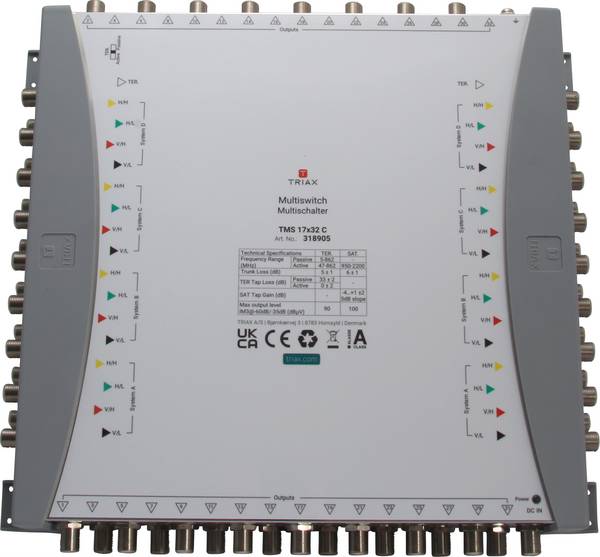 TMS 17x32 C Kaskaden Multischalter o.NT 12SAT+1terr. Eing. 32fach