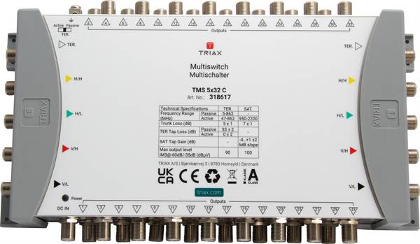 TMS 5x32 C Kaskaden Multischalter o.NT 4SAT+1terr. Eing. 32fach 318617