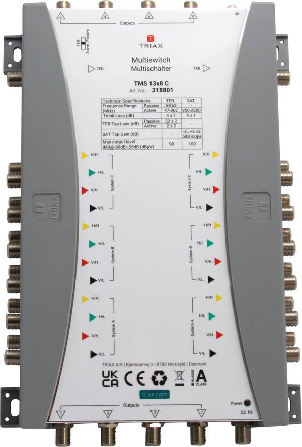 TMS 13x8 C Kaskaden Multischalter o.NT 12SAT+1terr. Eing. 8fach 318801