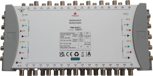 TMS 9x32 C Kaskaden Multischalter o.NT 8SAT+1terr. Eing. 32fach 318717