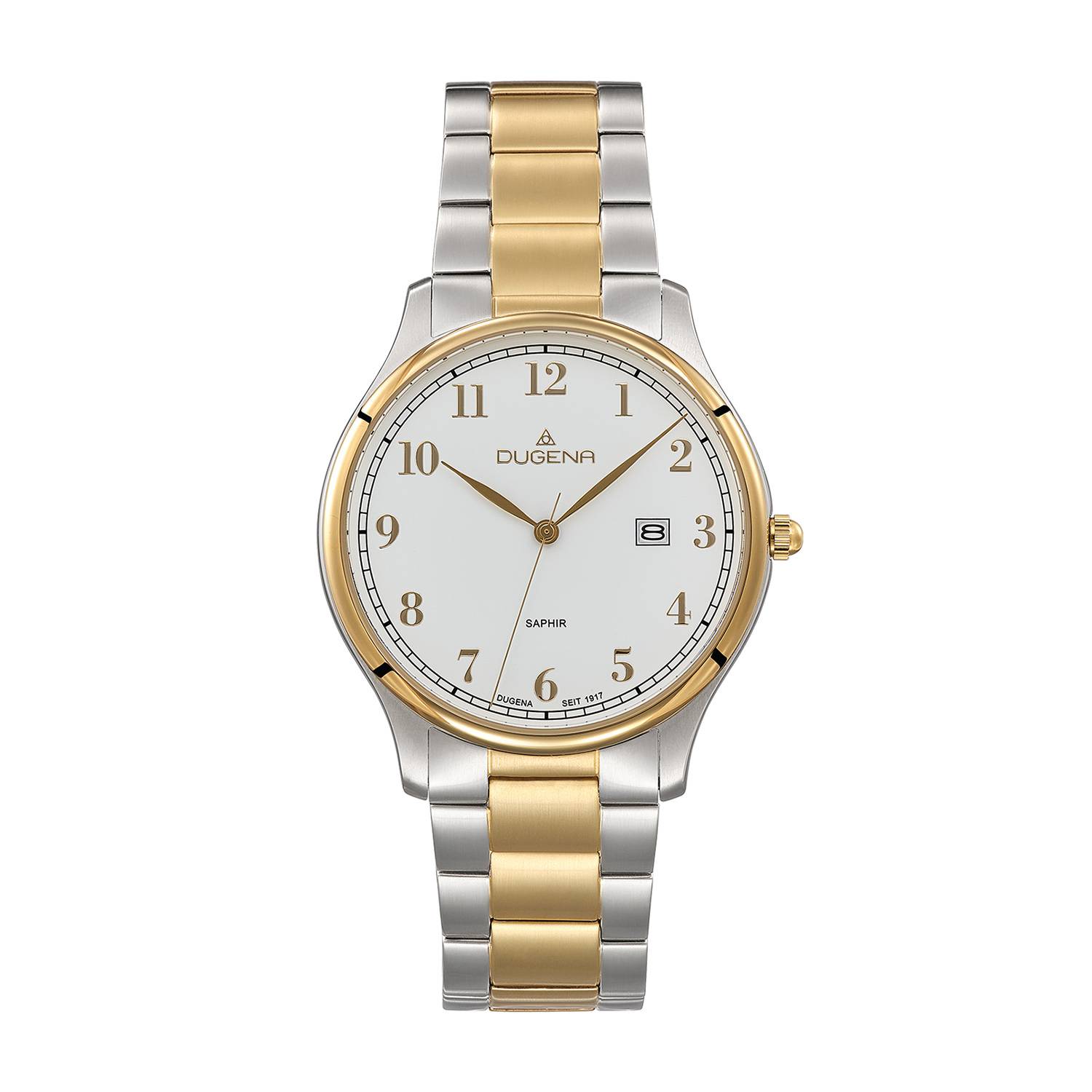 Dugena Herrenuhr Hamburg, Quarzwerk, Edelstahl, Saphirglas, Drückerfaltschließe-2