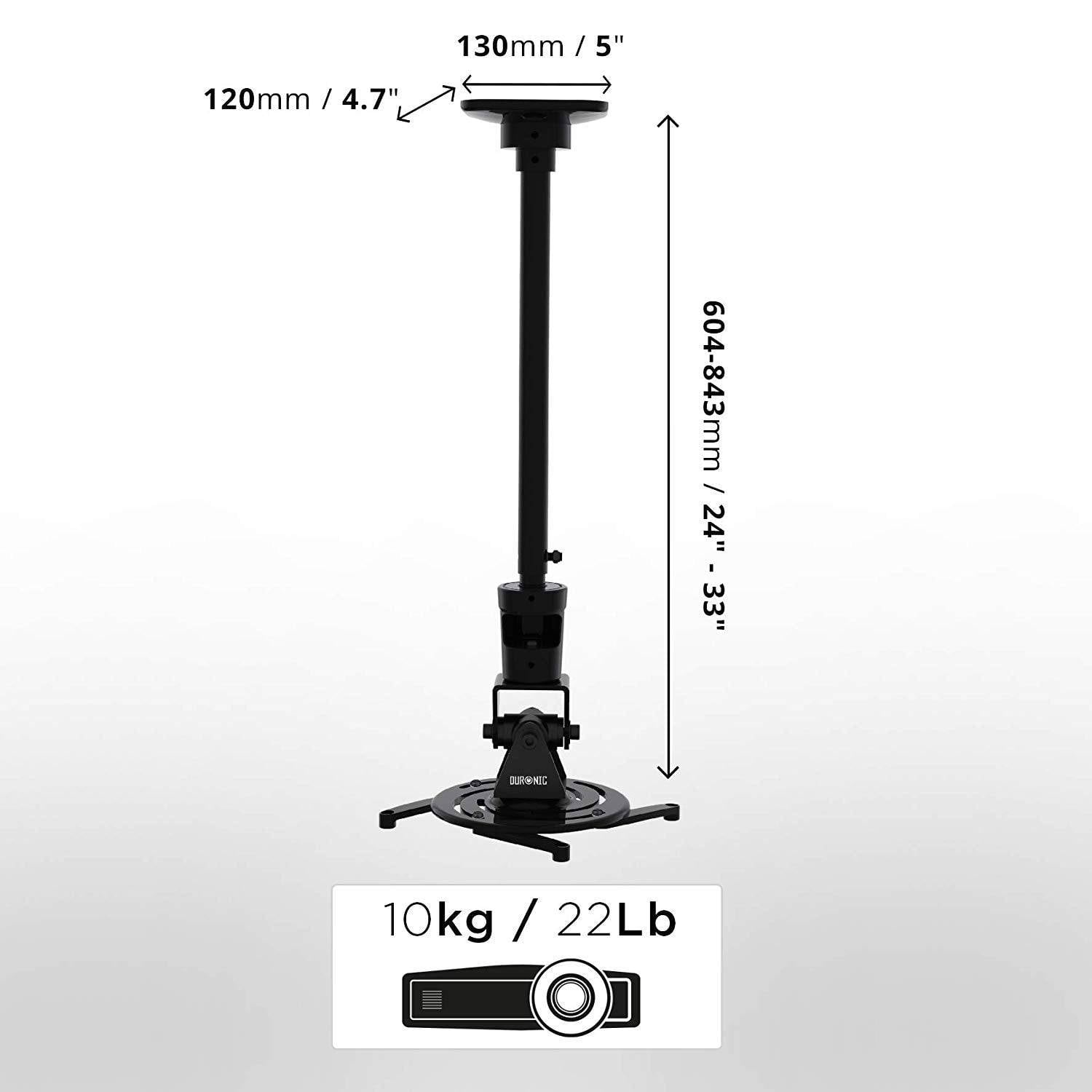 Duronic PB02XL Beamer Halterung | Projektor Halterung | Universal Deckenhalterung | Traglast bis zu 10 kg-1