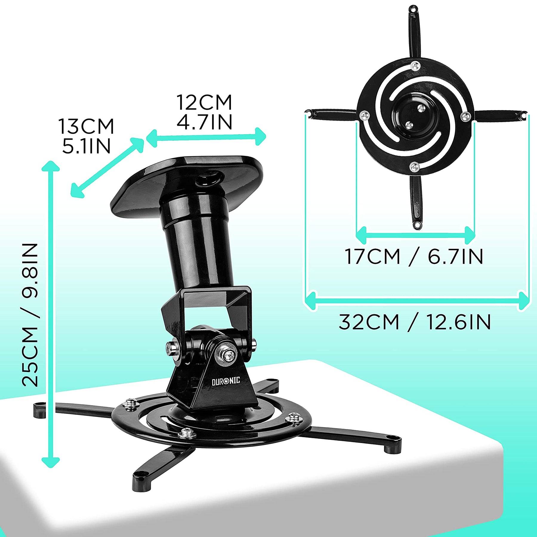 Duronic PB01XB Beamer Halterung | Projektor Halterung | Universal Deckenhalterung | Traglast bis zu 10 kg-1