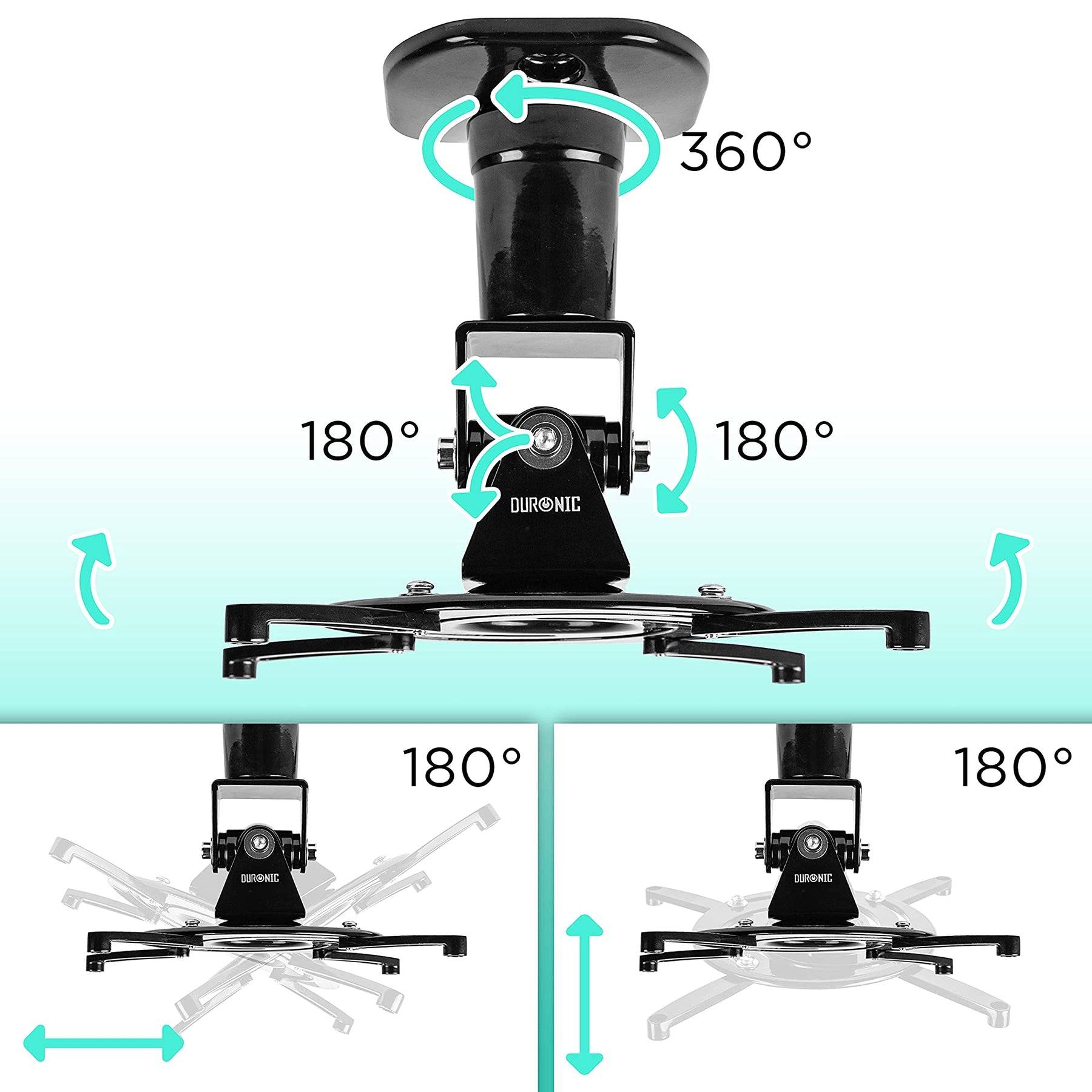 Duronic PB01XB Beamer Halterung | Projektor Halterung | Universal Deckenhalterung | Traglast bis zu 10 kg-2