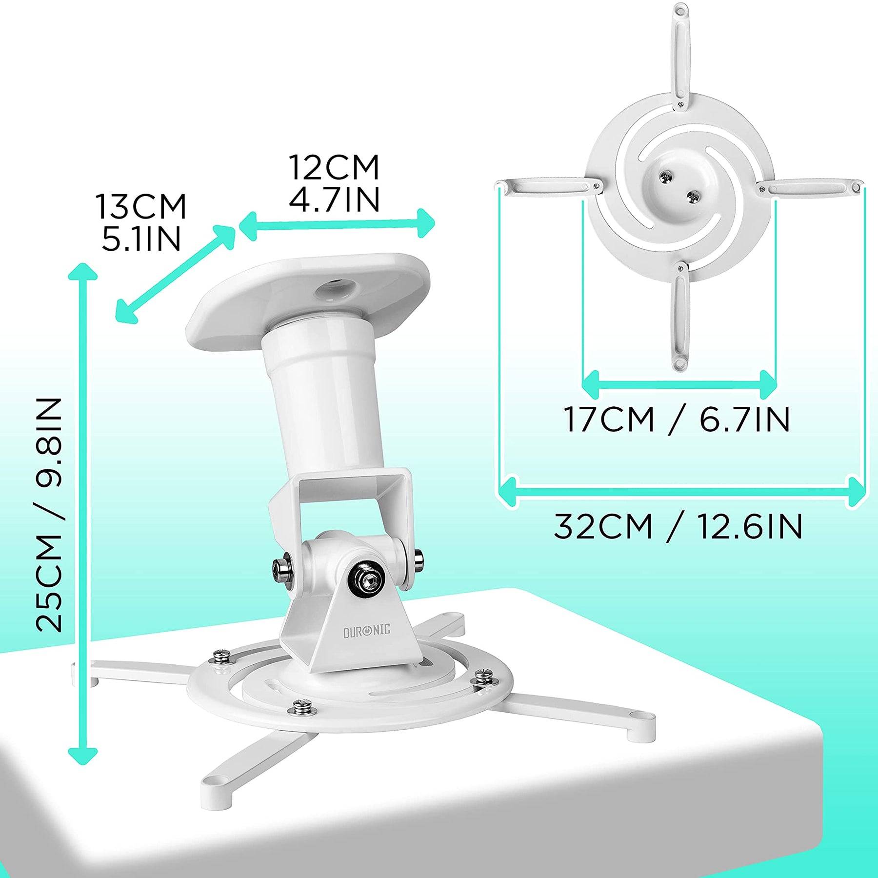 Duronic PB07XB Beamer Halterung | Projektor Halterung | Universal Deckenhalterung | Traglast bis zu 10 kg-1