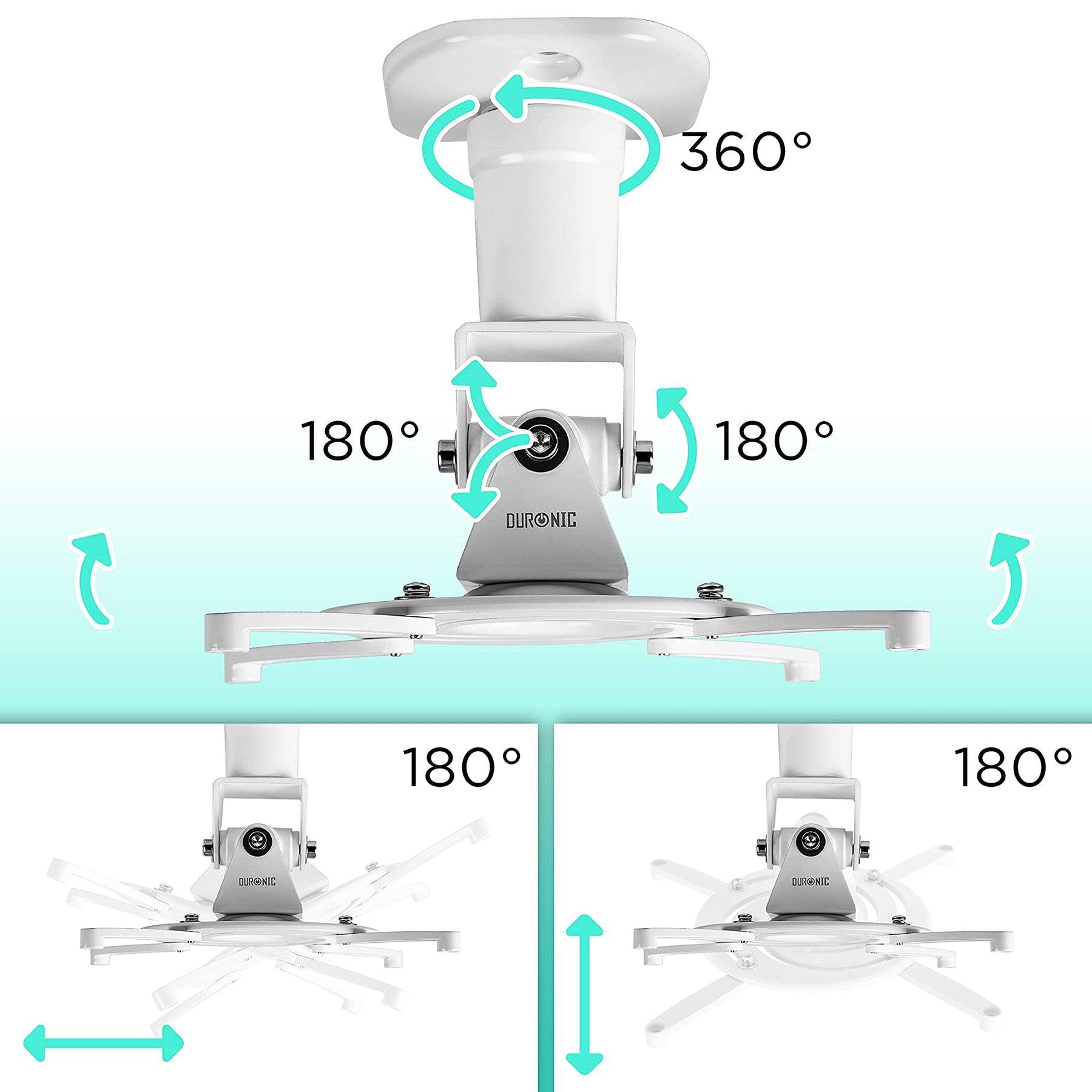 Duronic PB07XB Beamer Halterung | Projektor Halterung | Universal Deckenhalterung | Traglast bis zu 10 kg-2