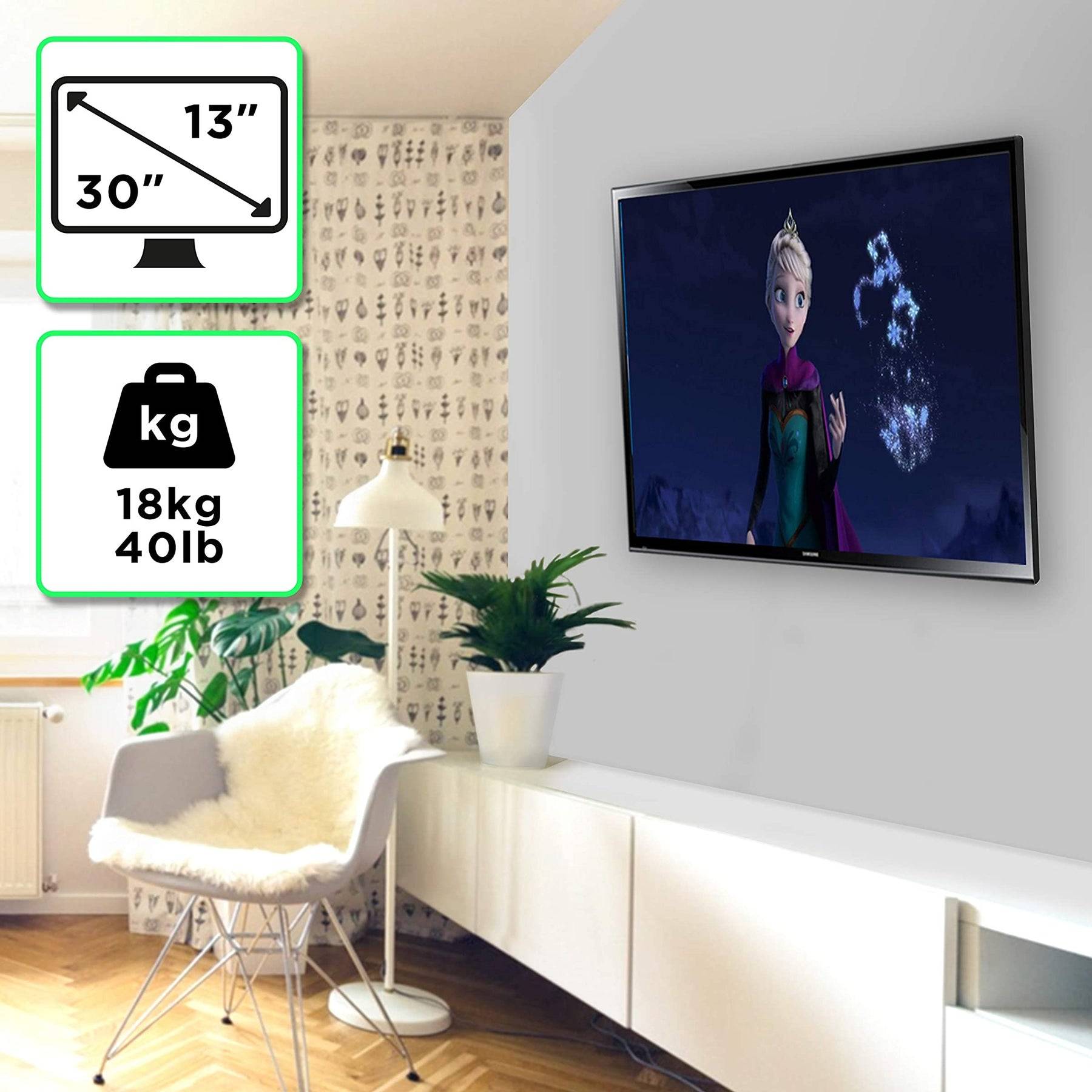 Duronic TVB1120 Universal TV Wandhalterung | Halterung bis 30 Zoll Fernseher | Belastbarkeit bis 18 kg-1