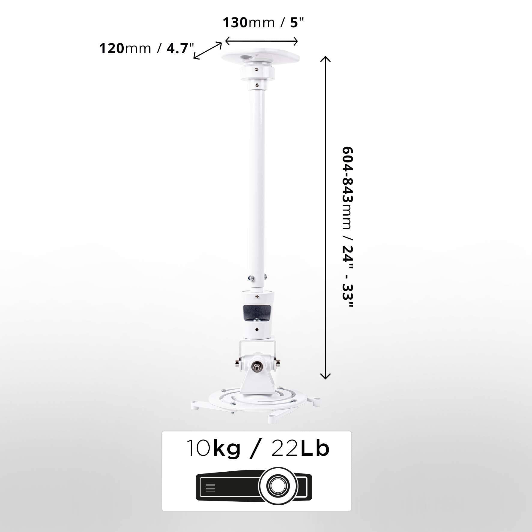 Duronic PB08XL Beamer Halterung | Projektor Halterung | Universal Deckenhalterung | Traglast bis zu 13,5 kg-1