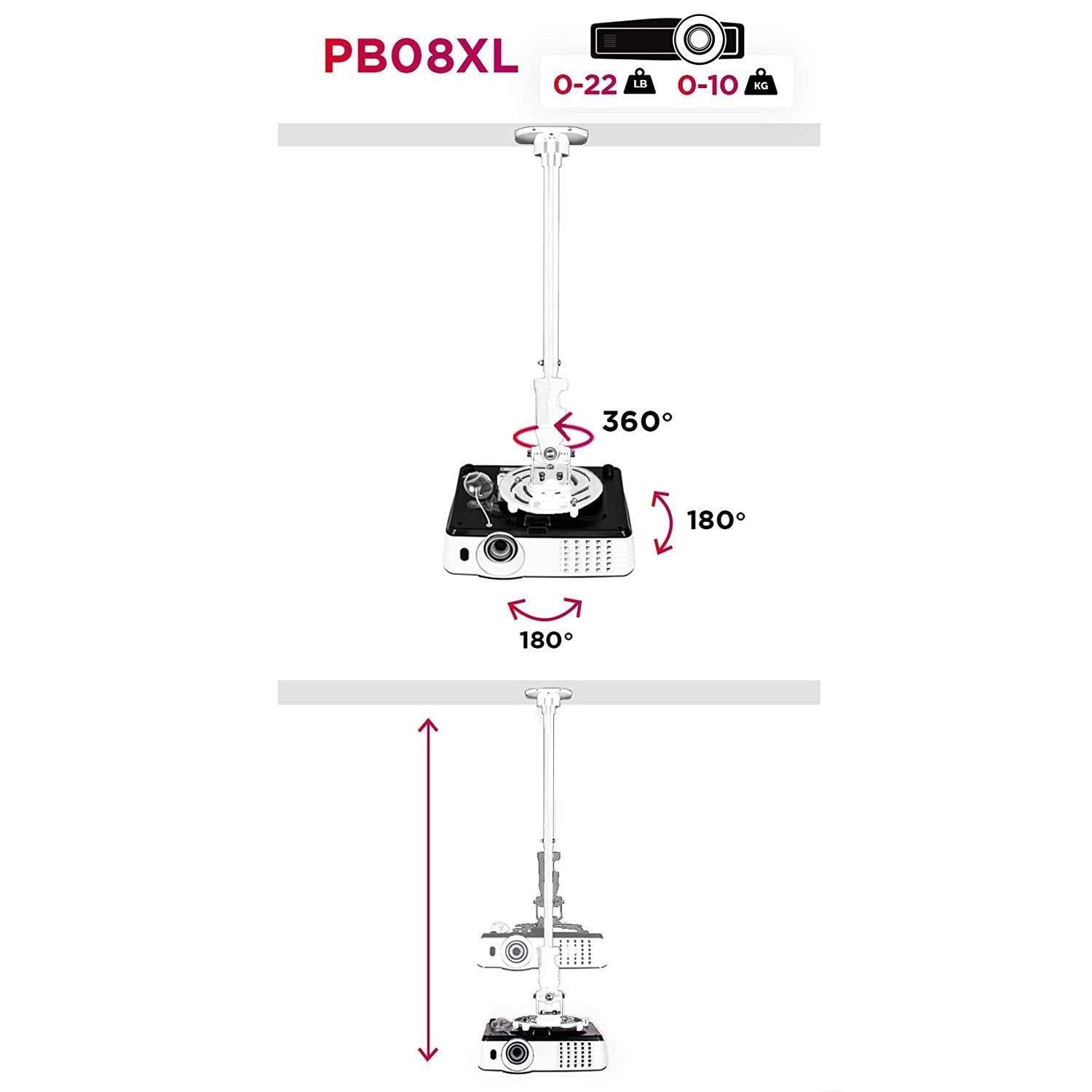 Duronic PB08XL Beamer Halterung | Projektor Halterung | Universal Deckenhalterung | Traglast bis zu 13,5 kg-3