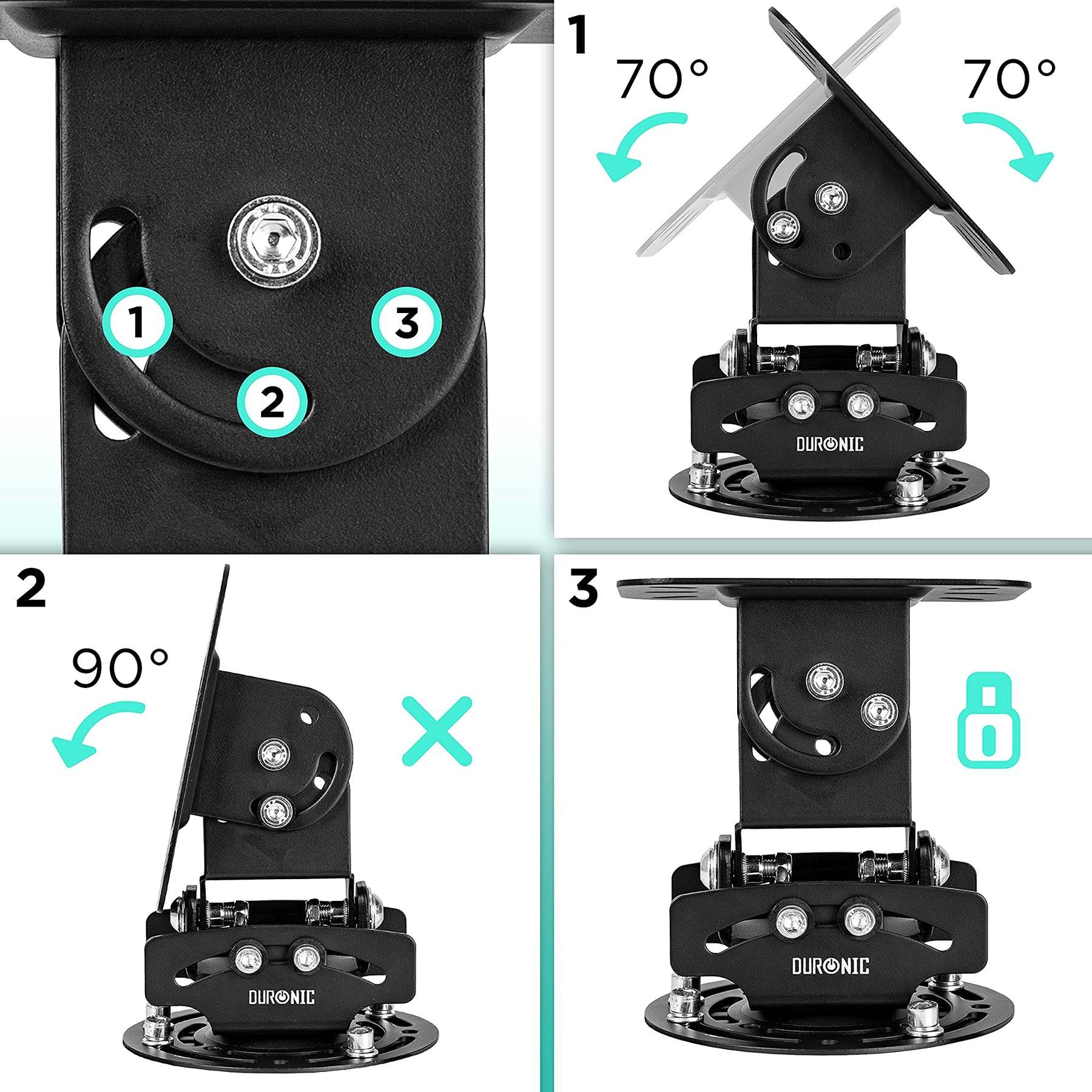 Duronic PB03XB Beamer Halterung | Projektor Halterung | Universal Deckenhalterung | Traglast bis zu 13,5 kg-6