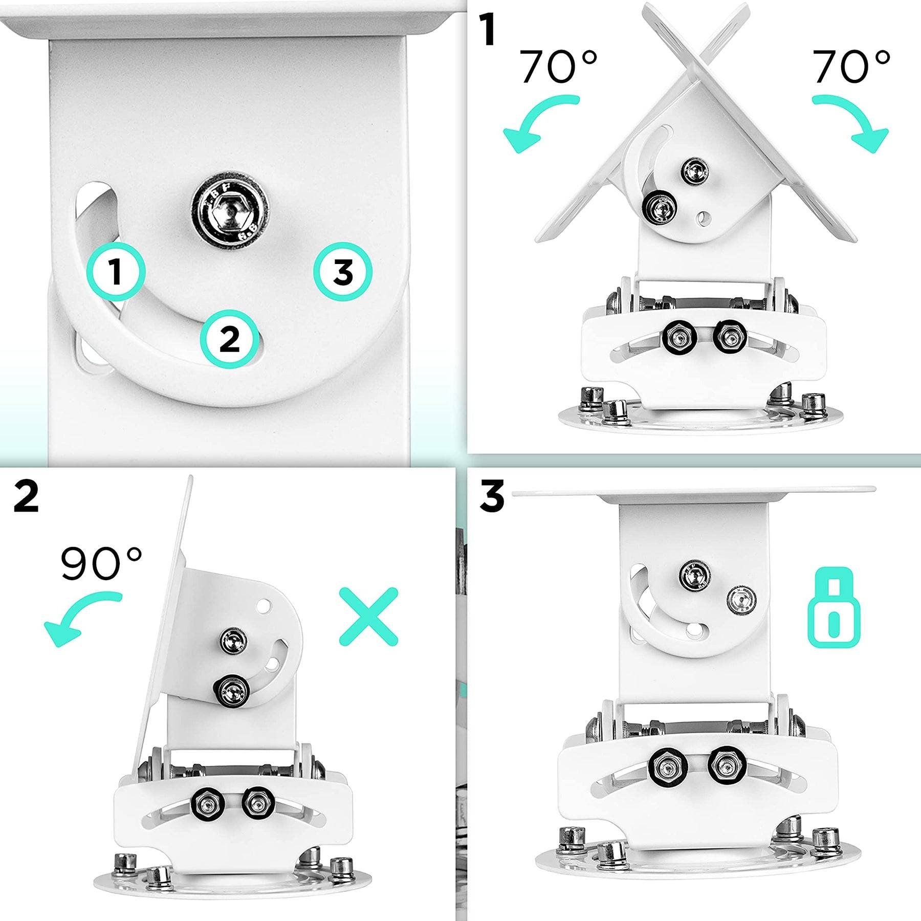 Duronic PB05XB Beamer Halterung | Projektor Halterung | Universal Deckenhalterung | Traglast bis zu 13,5 kg-6