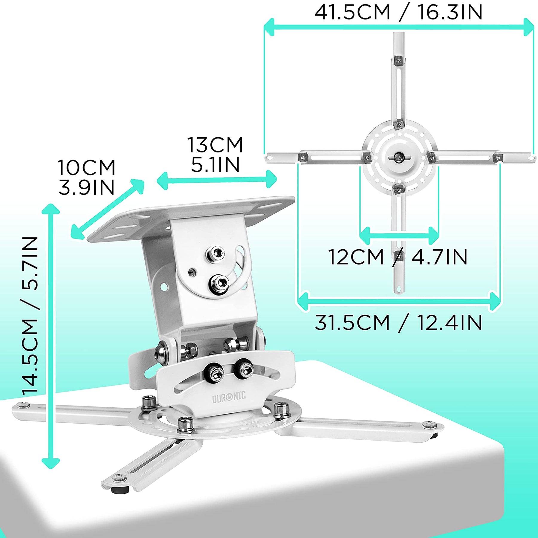Duronic PB05XB Beamer Halterung | Projektor Halterung | Universal Deckenhalterung | Traglast bis zu 13,5 kg-1