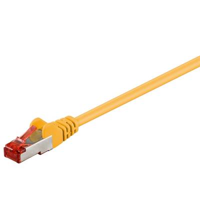 Goobay 92453 CAT 6 Netzwerkkabel RJ45 Stecker Kupferleiter halogenfrei Ethernet LAN Kabel S/FTP Schirmung Gelb 0,15m